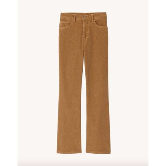 Nili Lotan tan camel corduroy cotton boot cut mini flare pants - Picture 1 of 6